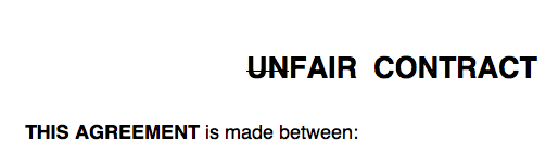 Unfair Contract amended to Fair Contract
